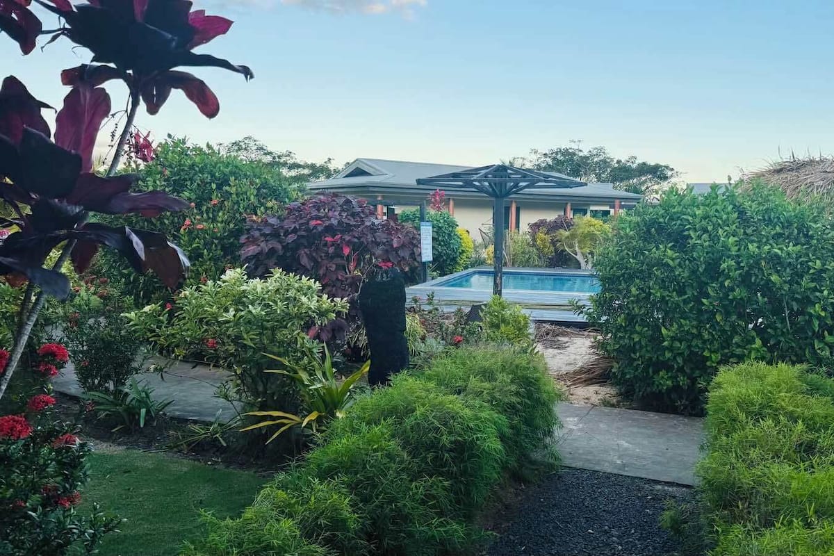 King Family Villa — the private hot tub on the patio
